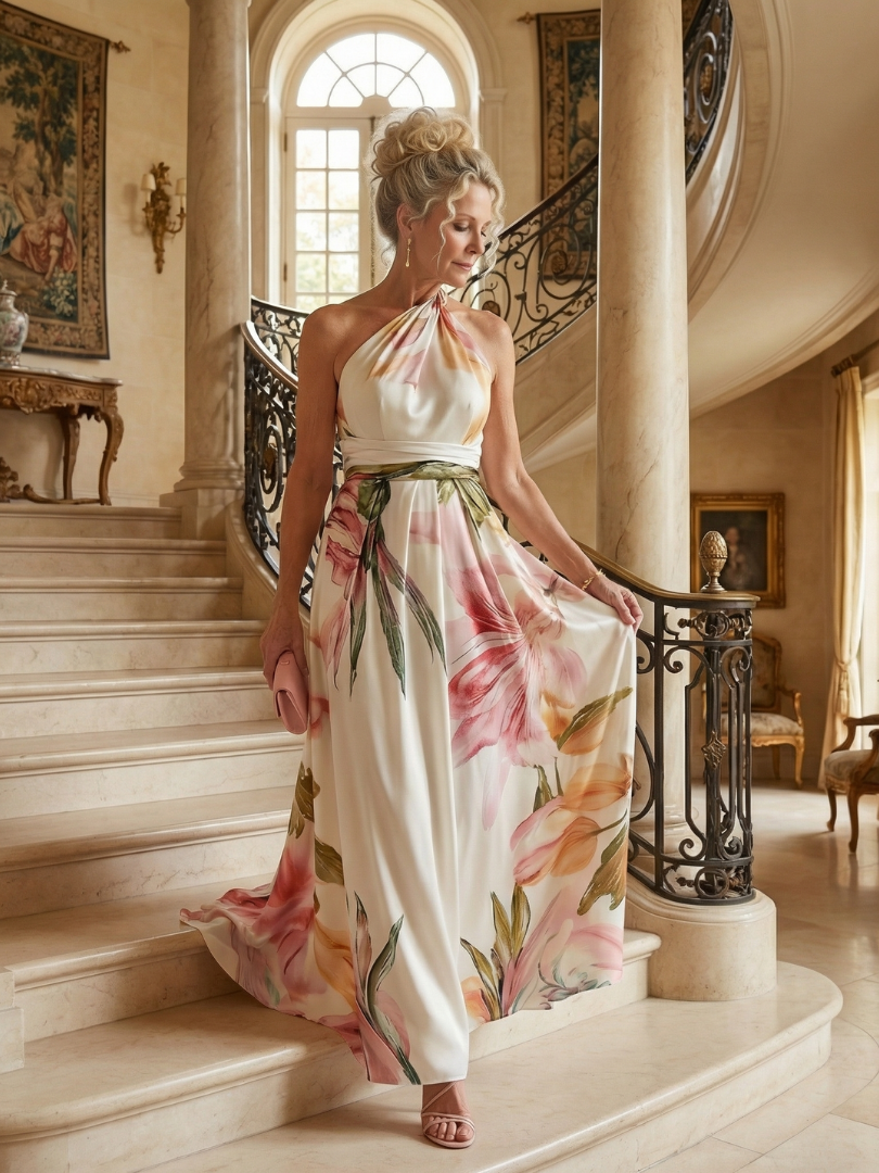 Amiel | Leichtes florales Maxikleid