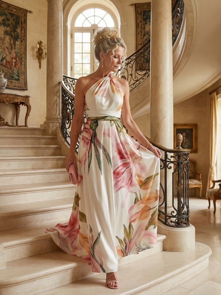 Amiel | Leichtes florales Maxikleid