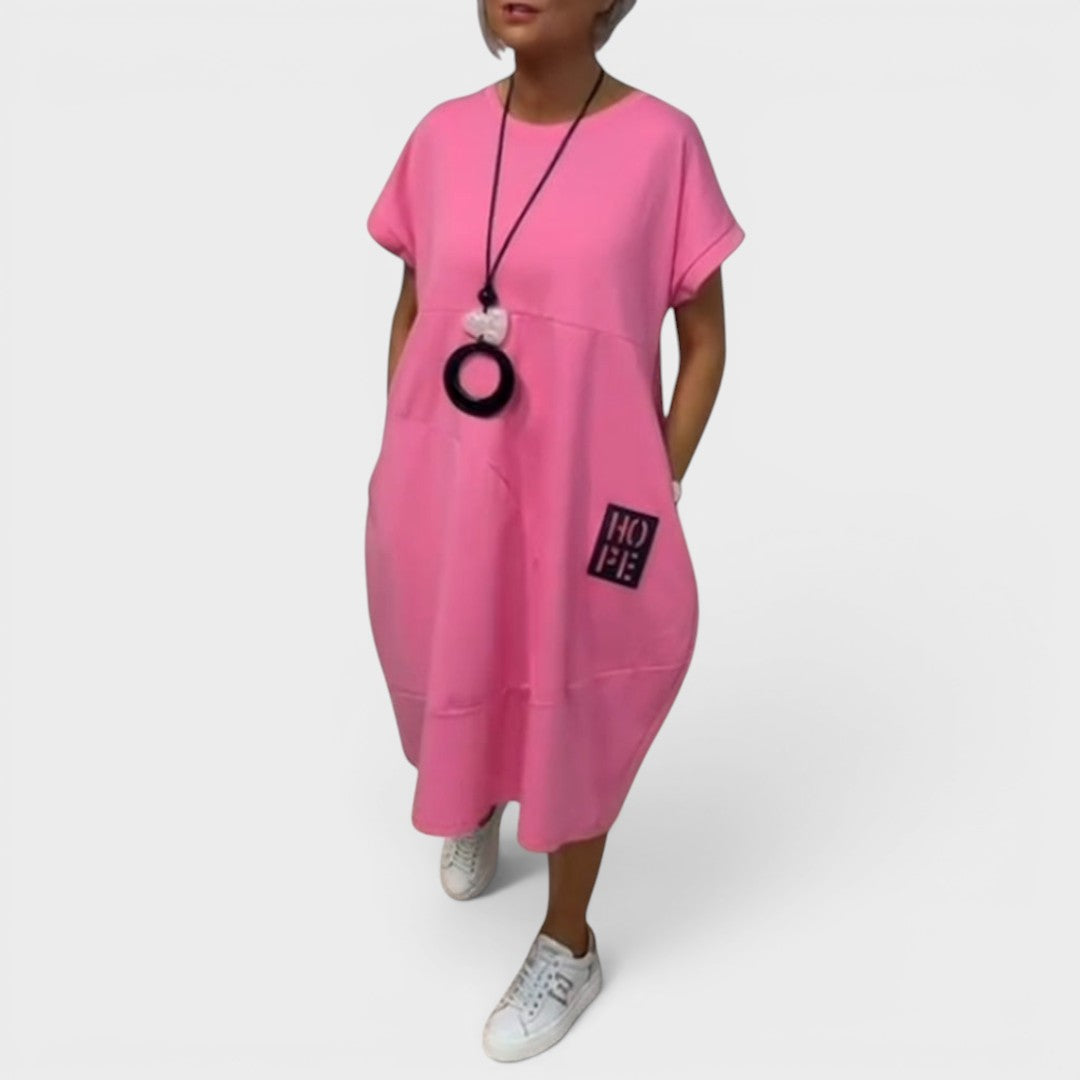 Nicole | Fließendes Midi-Kleid mit Taschen