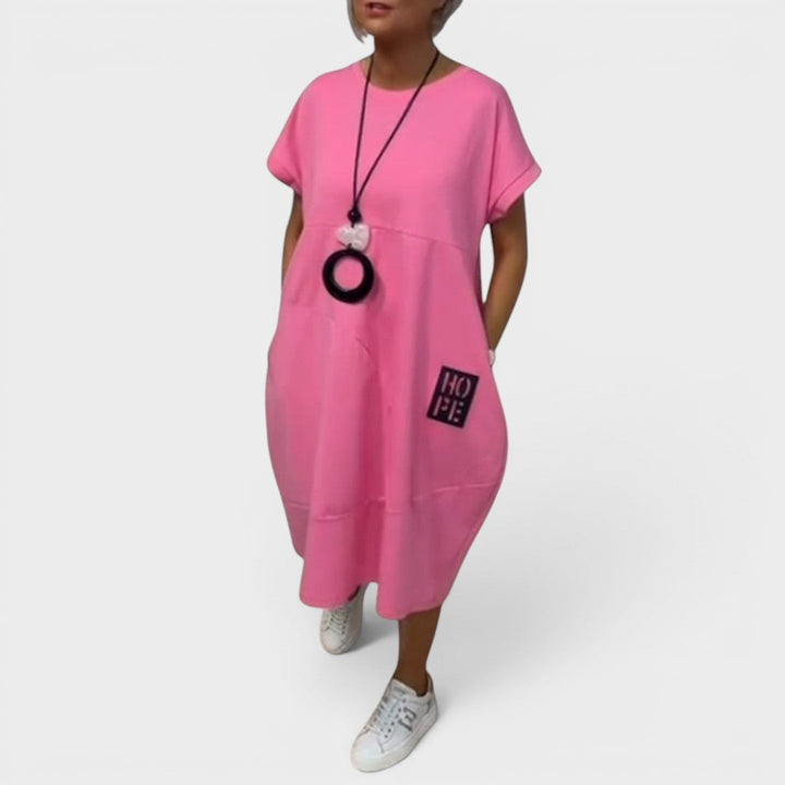 Nicole | Fließendes Midi-Kleid mit Taschen