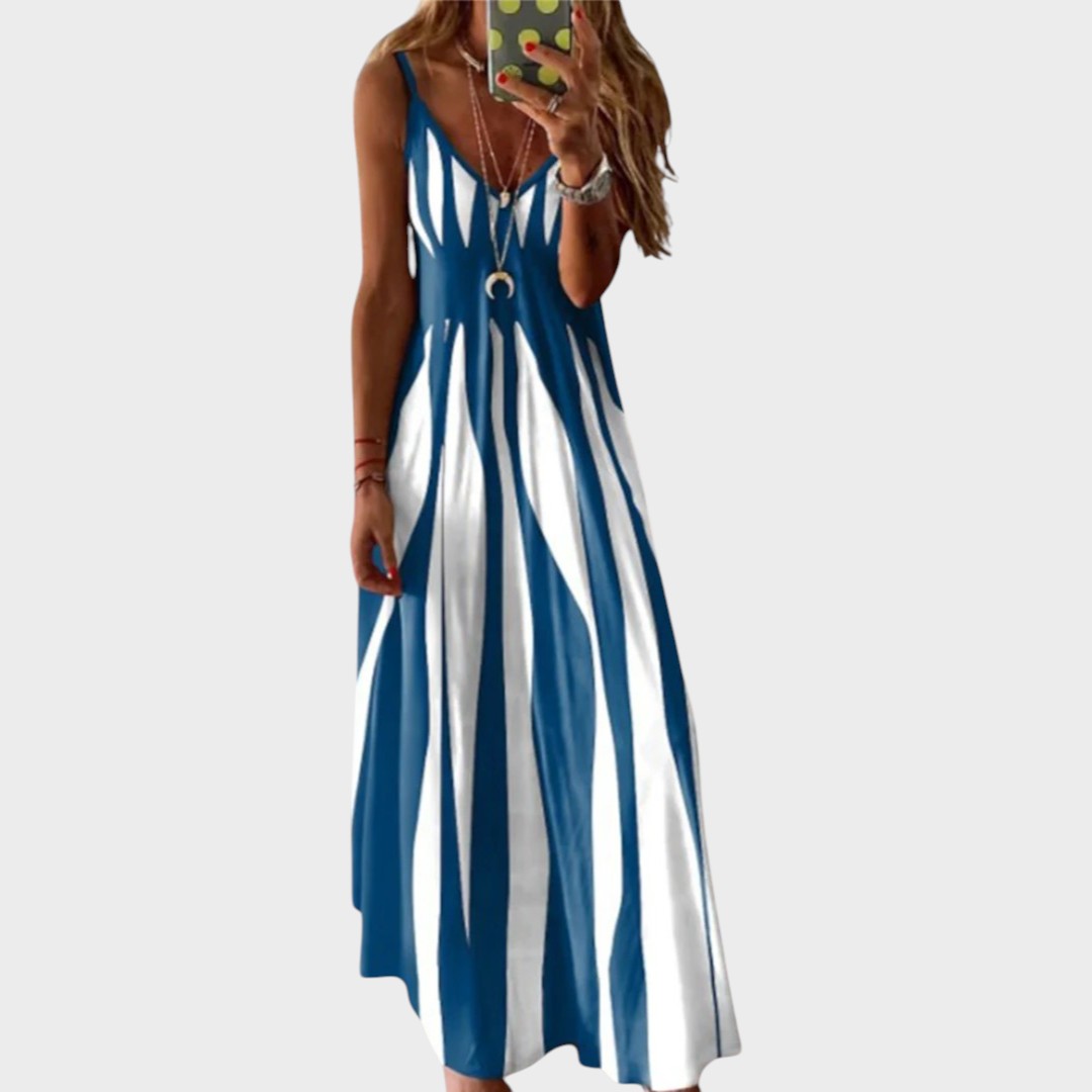Anita | Langes gestreiftes Kleid