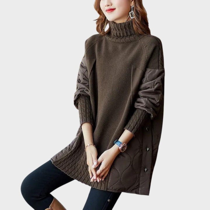 Sarah | Oversize-Pullover mit hohem Kragen