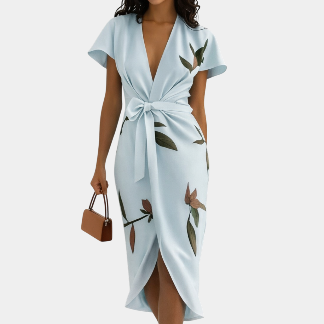 Agathe | Elegantes Wickelkleid mit floralem Druck