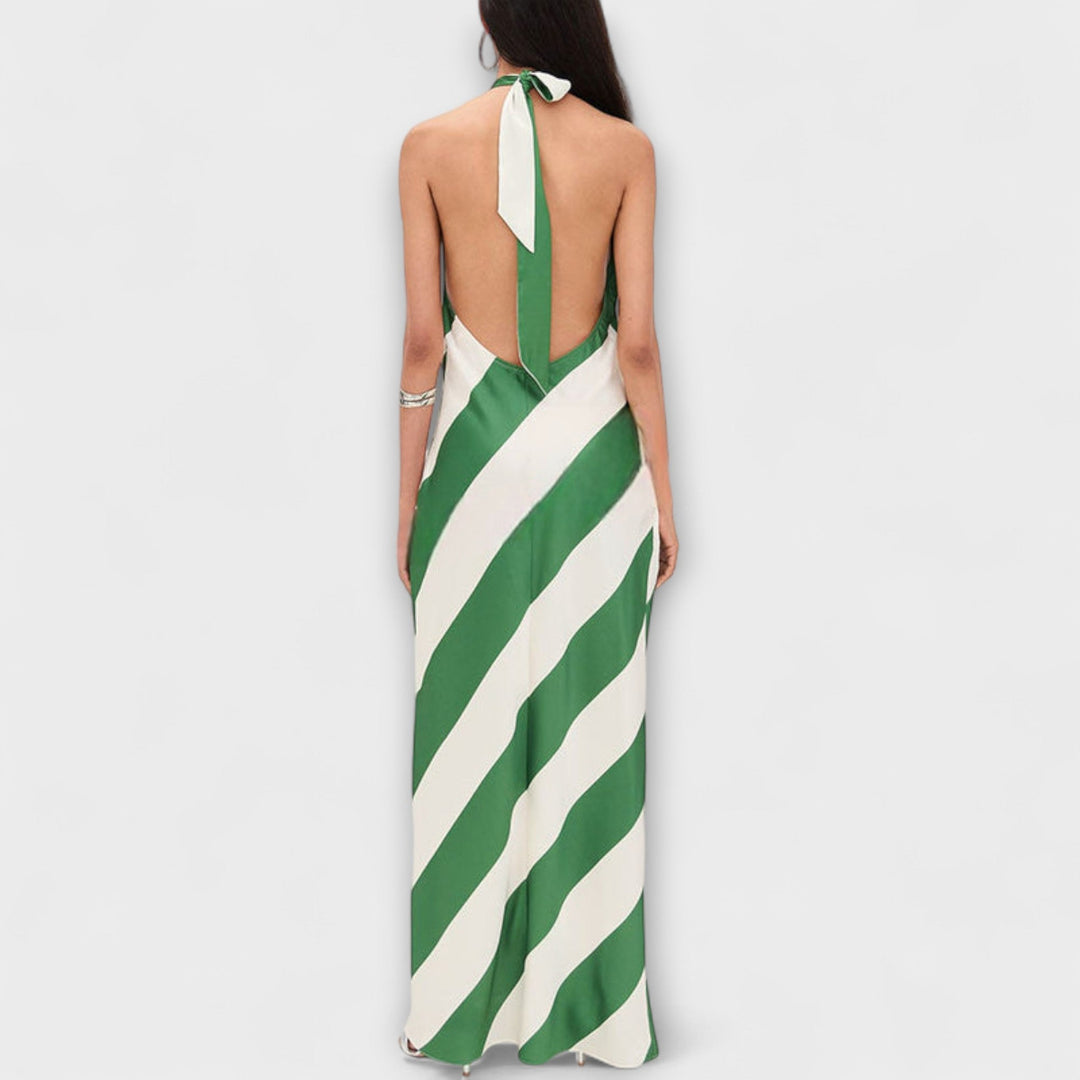 Marlowe | Gestreiftes Maxikleid mit Offenem Rücken