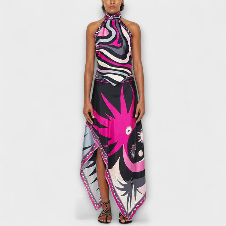 Everly | Halter-Top und asymmetrisches Midikleid-Set