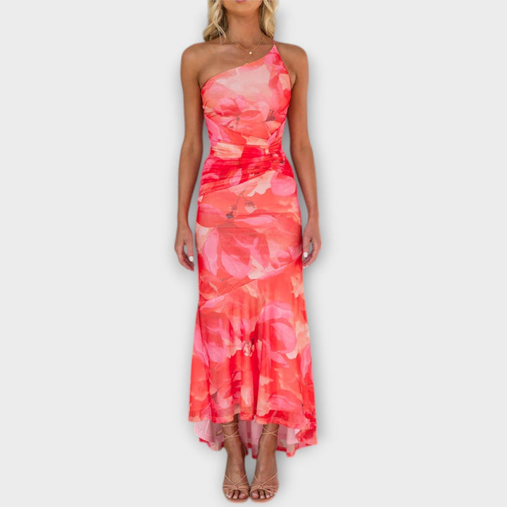 Pia | Maxikleid mit asymmetrischem Raffung