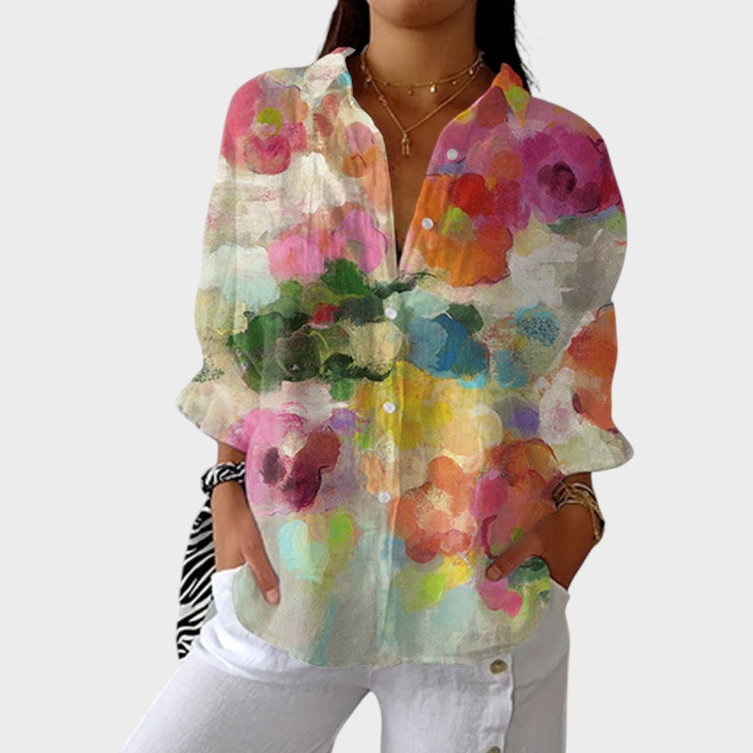 Caroline | Aquarell Bedruckte Bluse