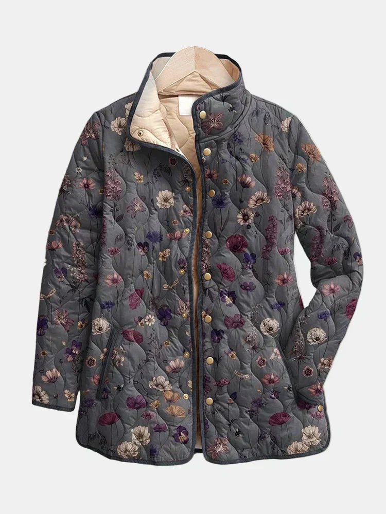 Niva | Vintage Floral Print Steppjacke