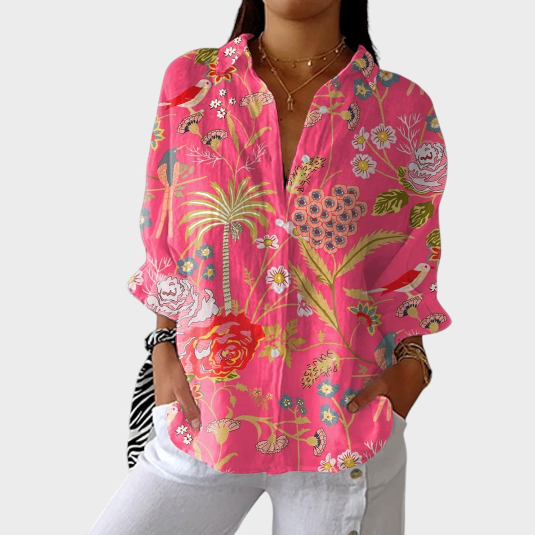 Elizabeth | Tropische Druckbluse