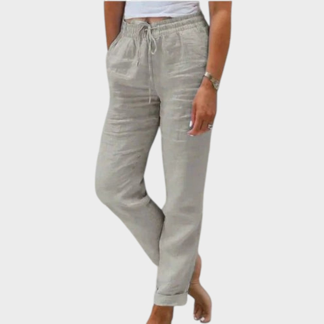 Nele | Bequeme Zugbandhose in Grau für Damen