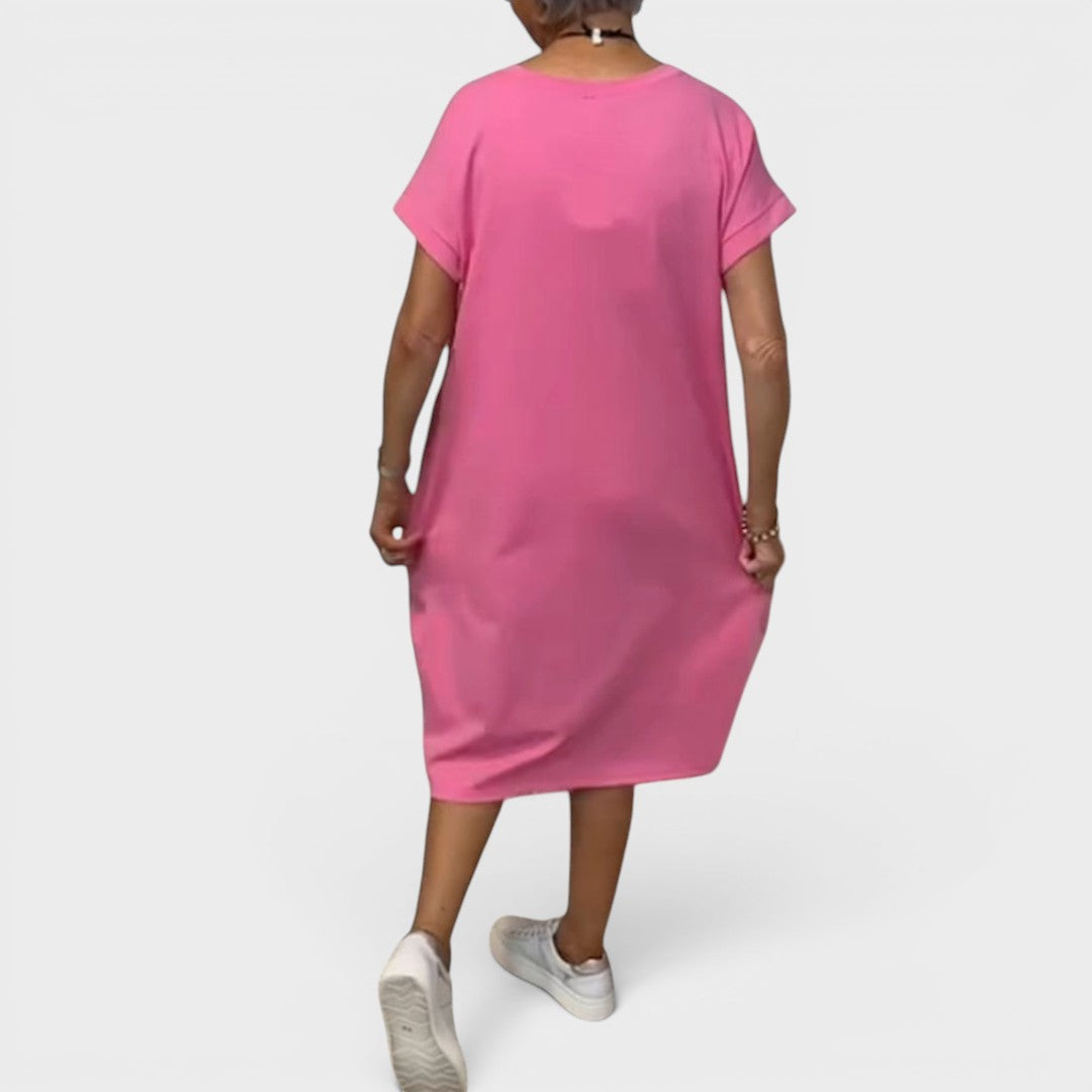 Nicole | Fließendes Midi-Kleid mit Taschen