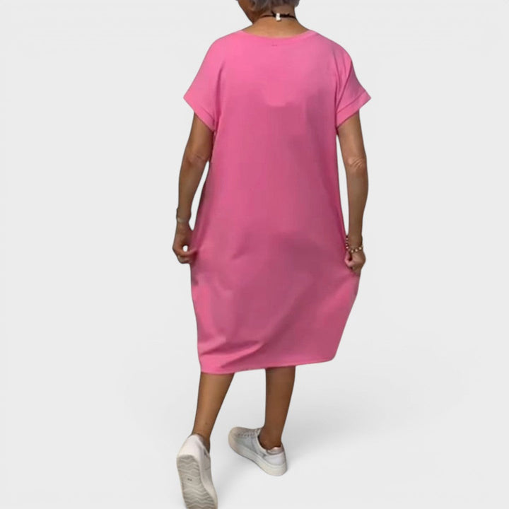 Nicole | Fließendes Midi-Kleid mit Taschen