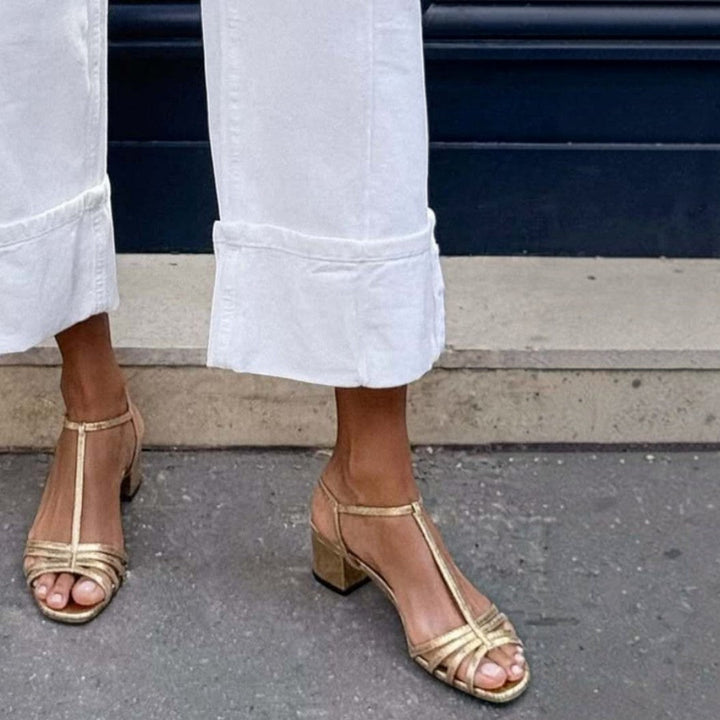 Allegra | Goldene Alltagssandalen