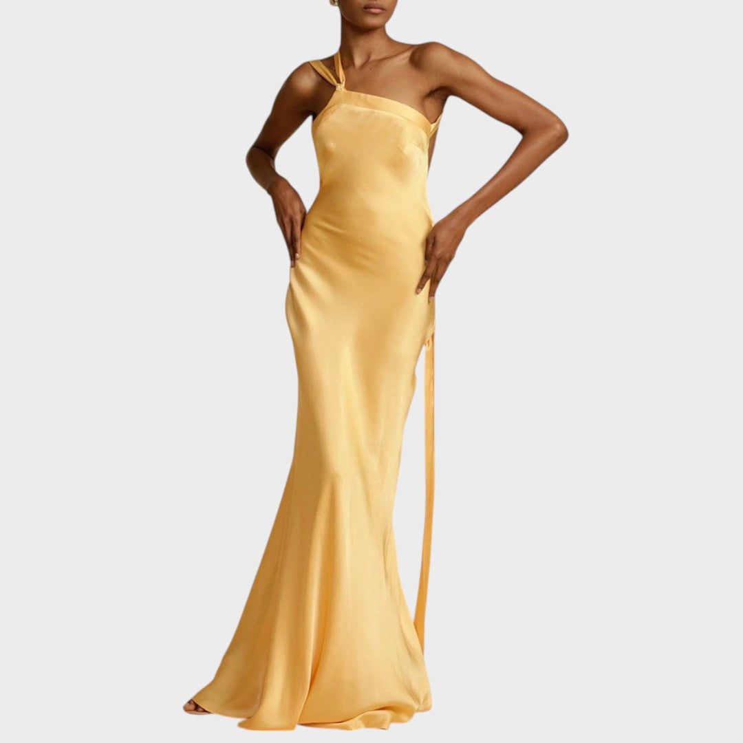 Muriel | Langes Satin Kleid