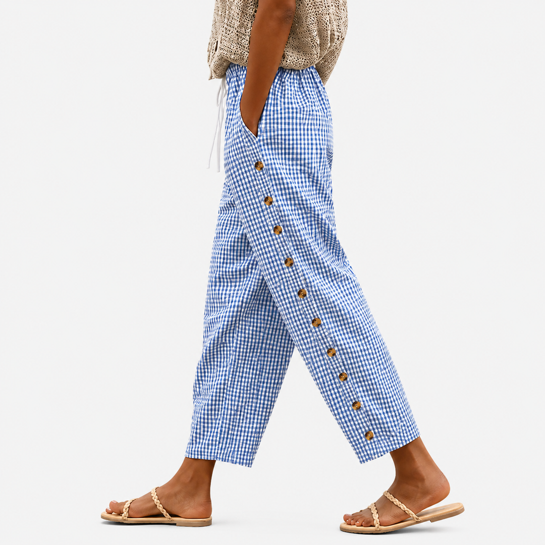 Bettina | Blau-weiß gestreifte Sommerhose für Damen