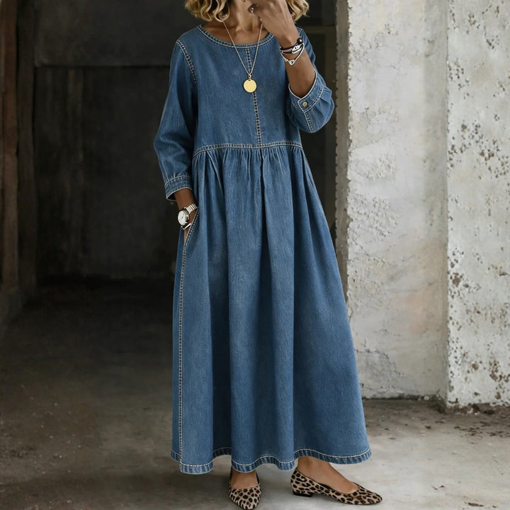 Bettina - Denim-Kleid mit Peter-Pan-Kragen