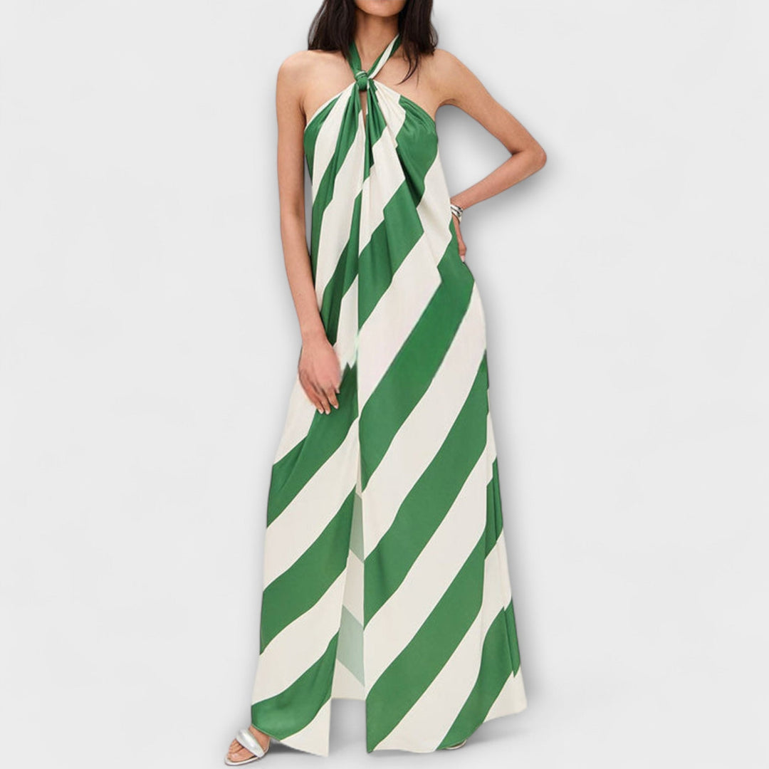 Marlowe | Gestreiftes Maxikleid mit Offenem Rücken