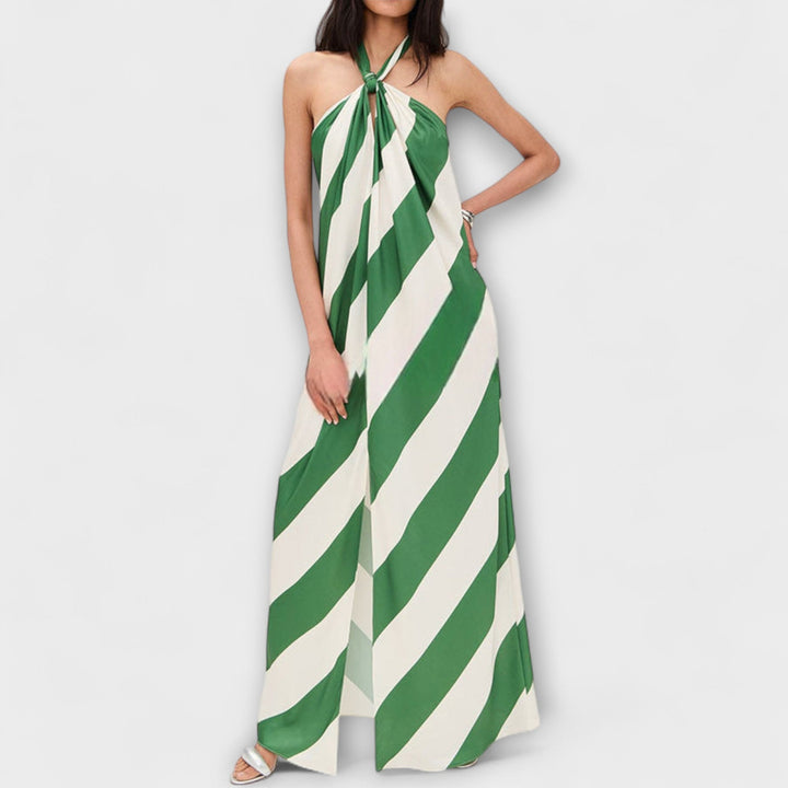 Marlowe | Gestreiftes Maxikleid mit Offenem Rücken