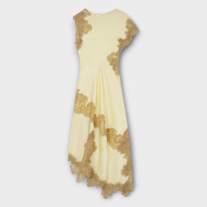 Margaret | Maxikleid mit Satin- und Spitzen-Details