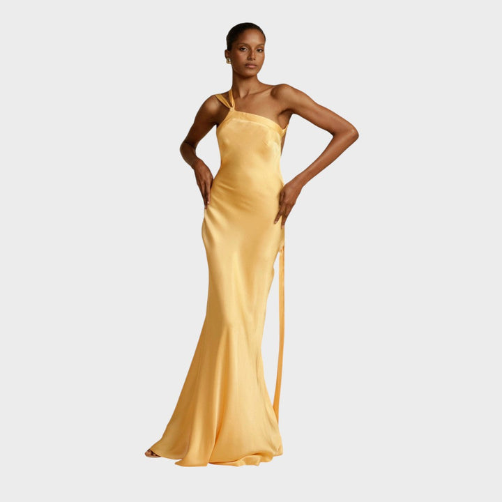 Muriel | Langes Satin Kleid