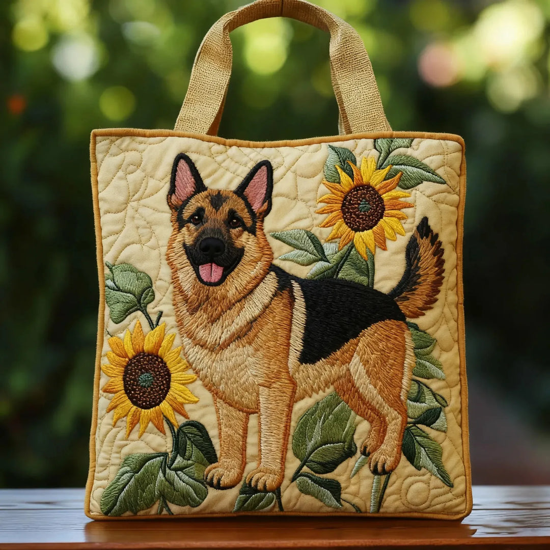 Handgefertigte Tasche | Deutscher Schäferhund Floral