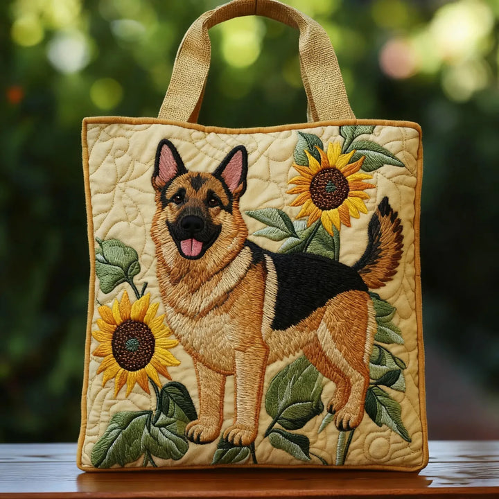 Handgefertigte Tasche | Deutscher Schäferhund Floral