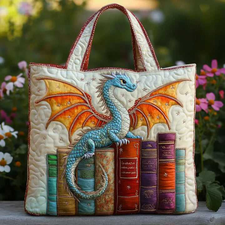 Handgefertigte Tasche | Smaragdgrüner Drachenbuch-Wächter