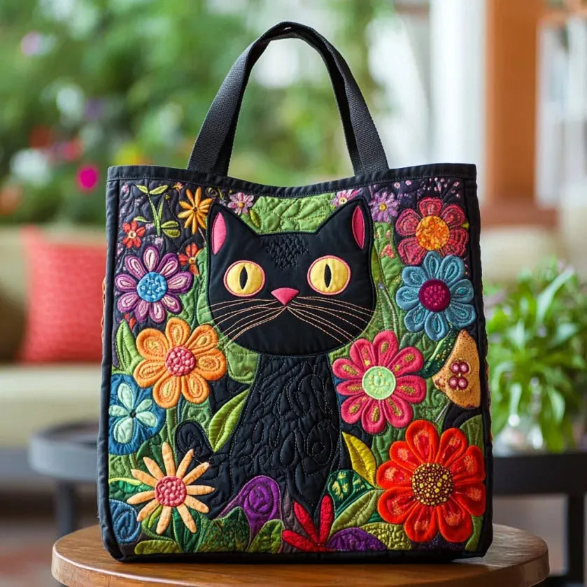 Handgefertigte Tasche | Verzauberte schwarze Katze