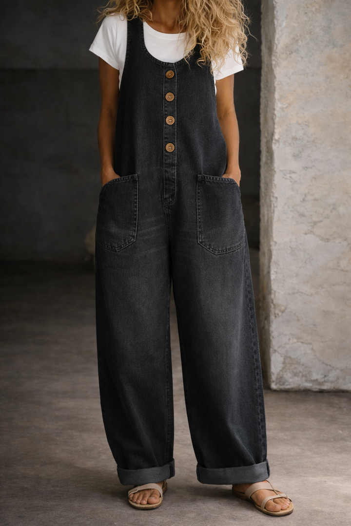 Claudia - Vintage gewaschene Baumwoll-Overalls