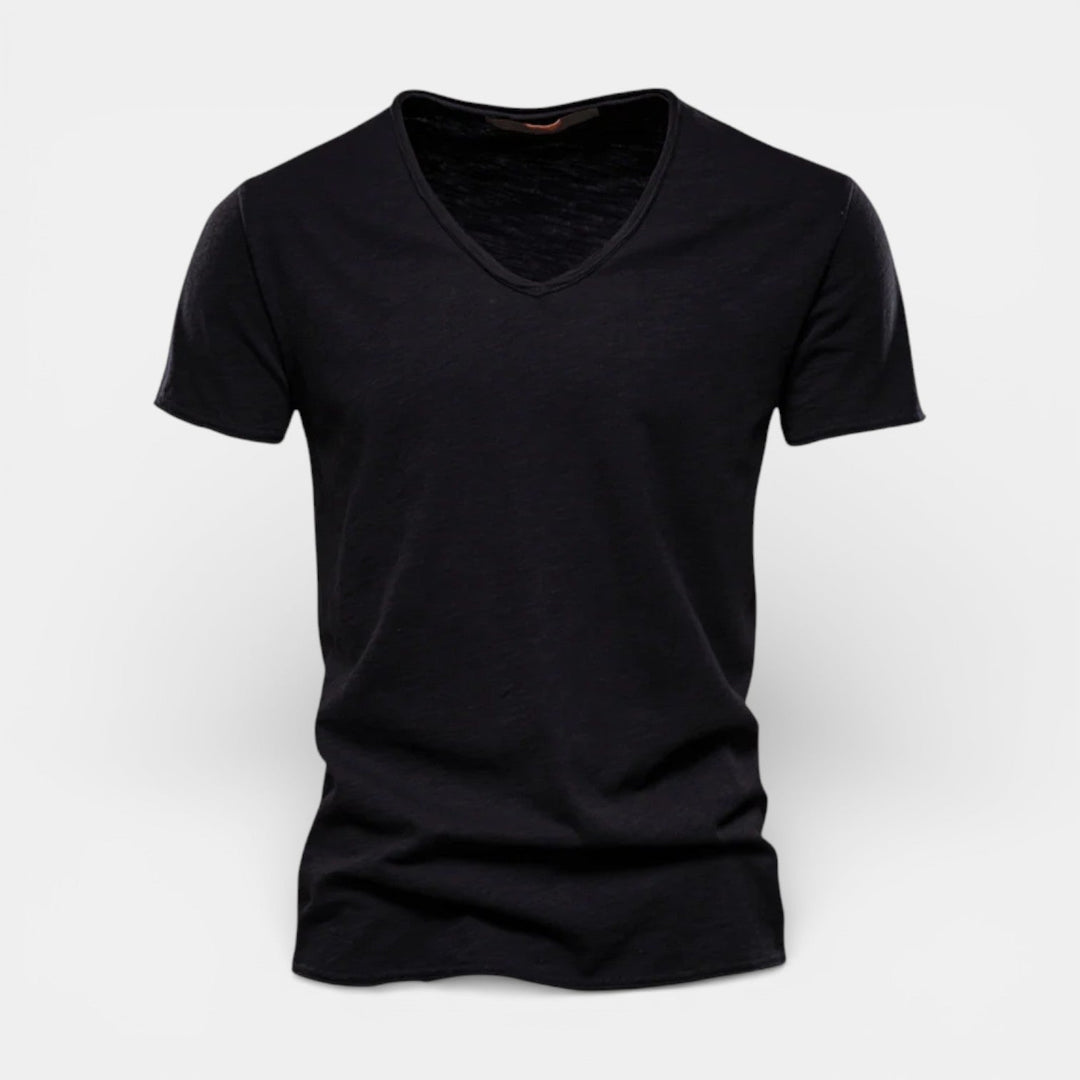 Thees™ | Elastisches Doppelpack-T-Shirt mit V-Ausschnitt
