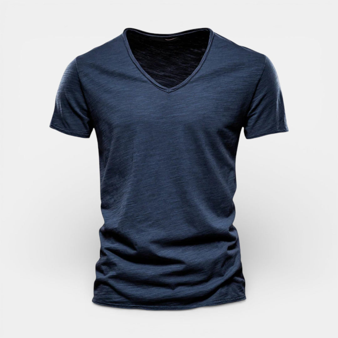 Thees™ | Elastisches Doppelpack-T-Shirt mit V-Ausschnitt