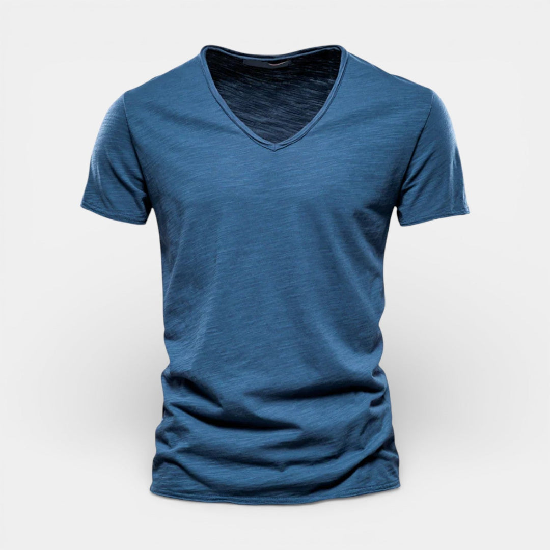 Thees™ | Elastisches Doppelpack-T-Shirt mit V-Ausschnitt