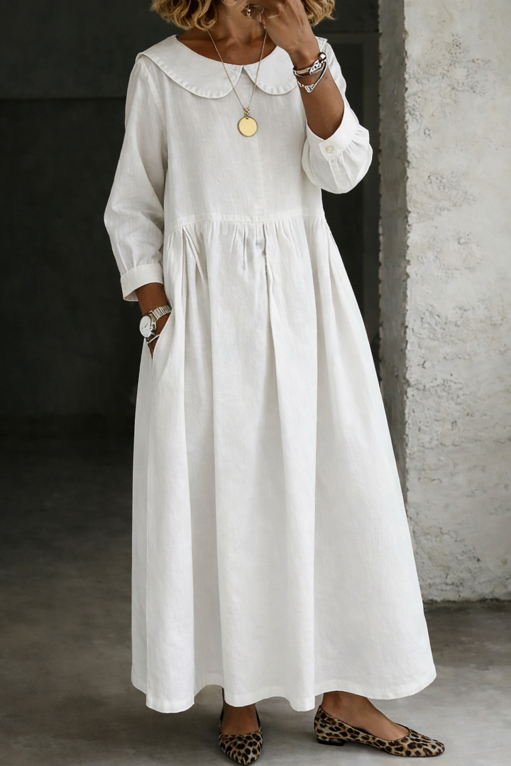 Bettina - Denim-Kleid mit Peter-Pan-Kragen