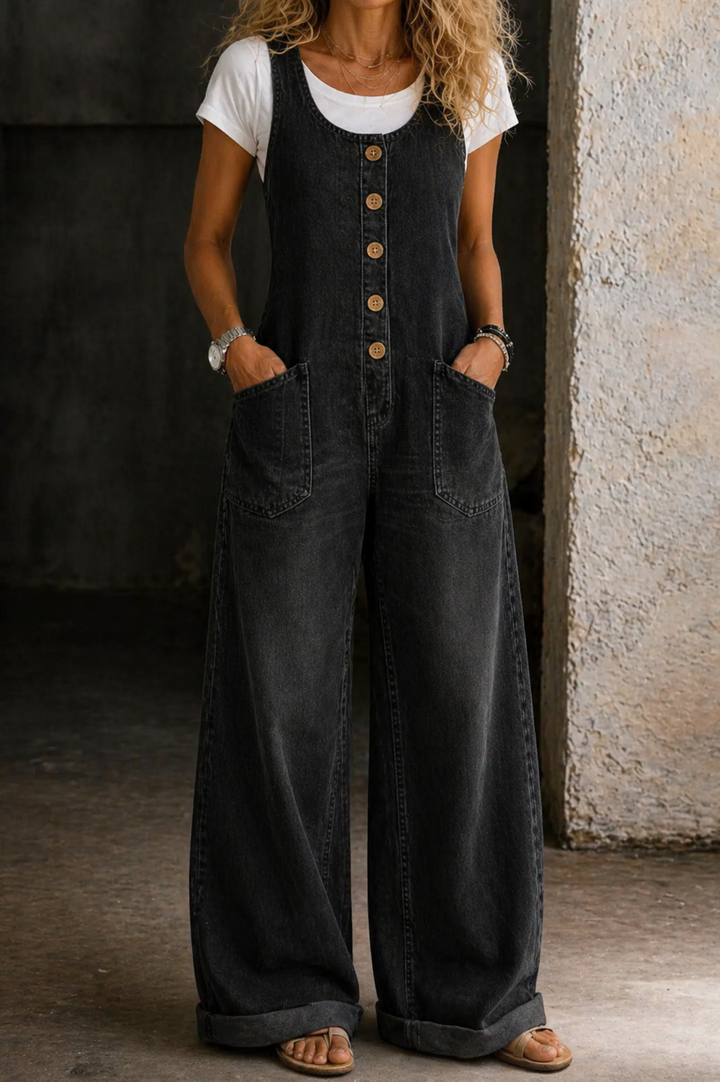 Claudia - Vintage gewaschene Baumwoll-Overalls