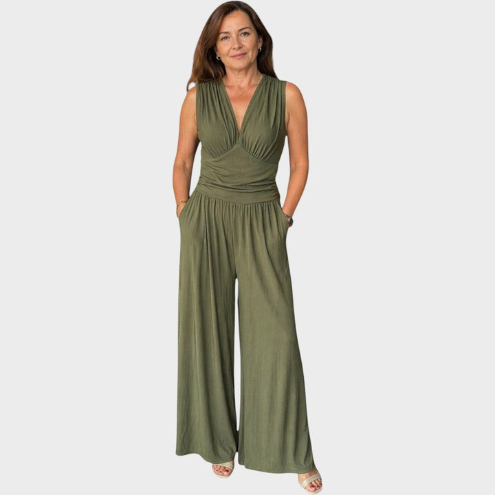 Sultana | Schicker ärmelloser Jumpsuit mit weitem Bein