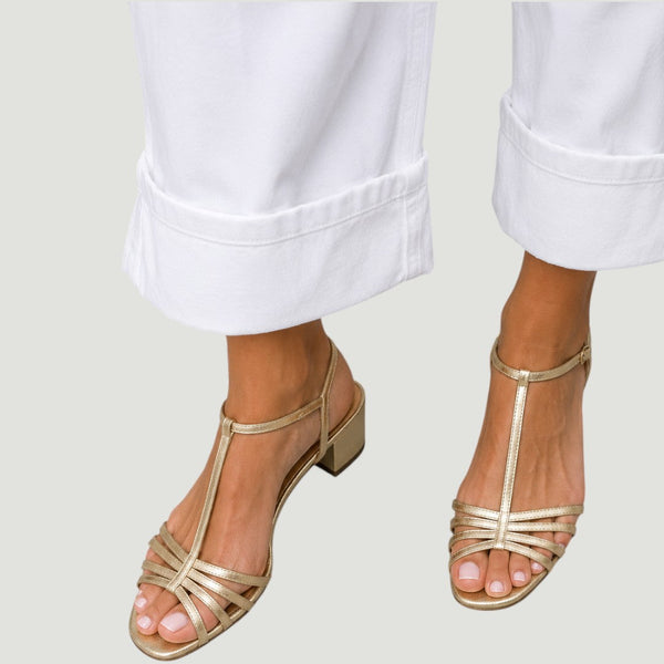 Allegra | Goldene Alltagssandalen