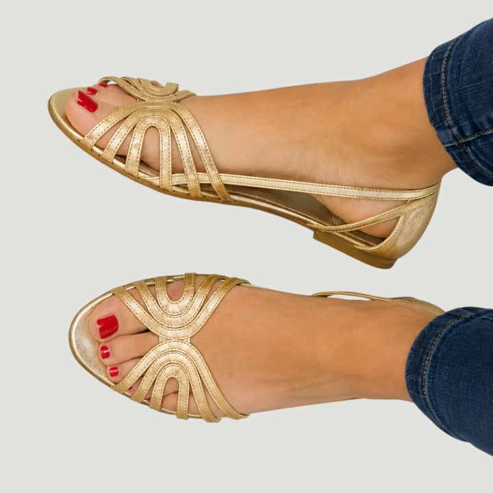 Eleonora | Goldene Sommerschuhe