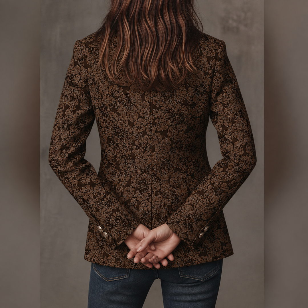 Damen Paisley Jacquard Fitted Blazer