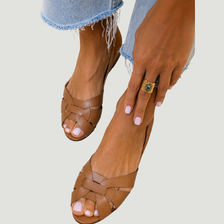 Serafina | Geflochtene Leder-Sandalen