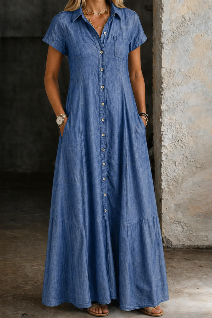 Elke - Langes Jeanskleid