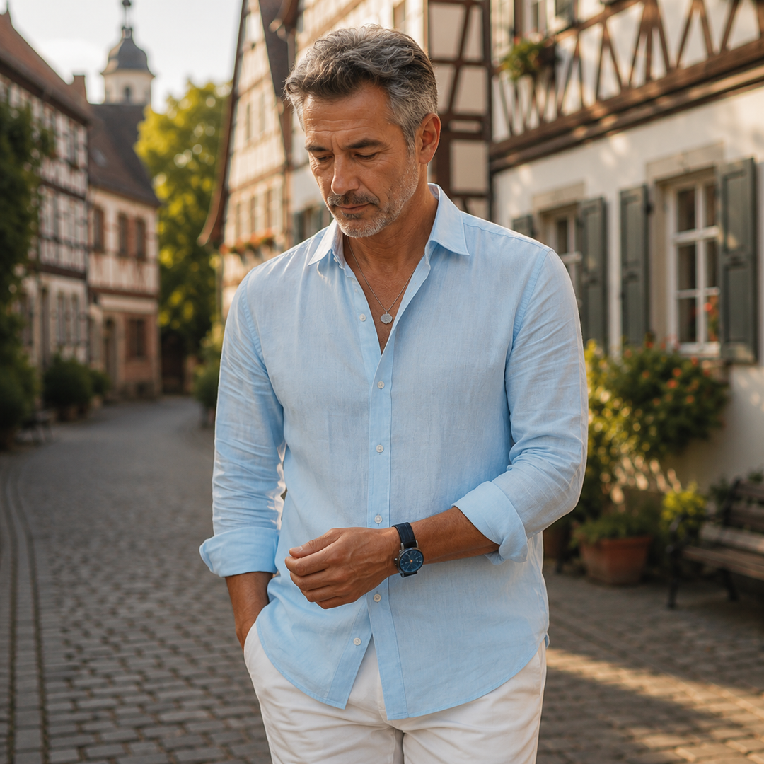 Samuel™ | Luftiges Hemd mit offenem Kragen