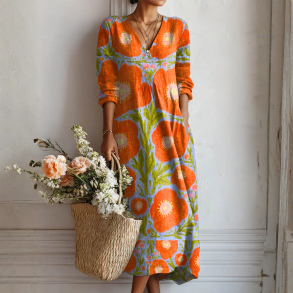Boho-Blumenkleid für Damen
