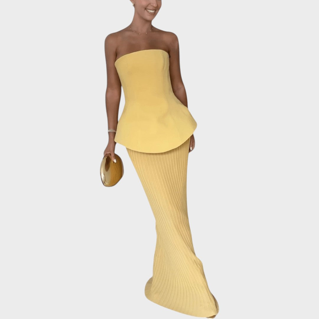 Clarita | Elegantes Rock- und Crop-Top-Set