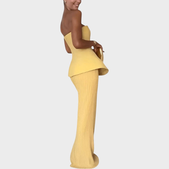 Clarita | Elegantes Rock- und Crop-Top-Set
