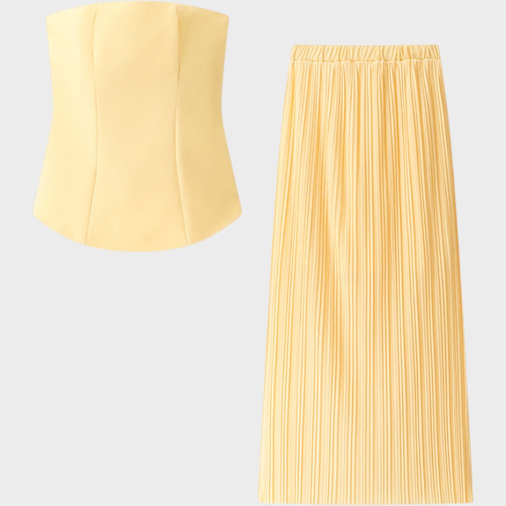 Clarita | Elegantes Rock- und Crop-Top-Set
