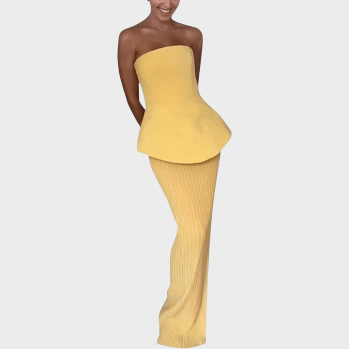 Clarita | Elegantes Rock- und Crop-Top-Set