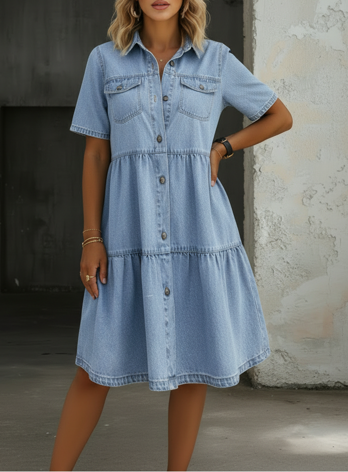 Henriette - Elegantes, Lässiges Jeanskleid