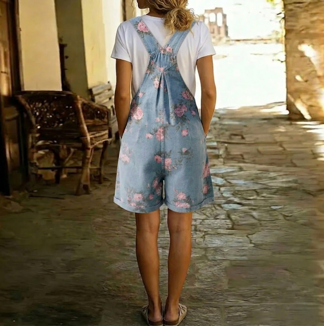 Doris - Denim Blumenoverall