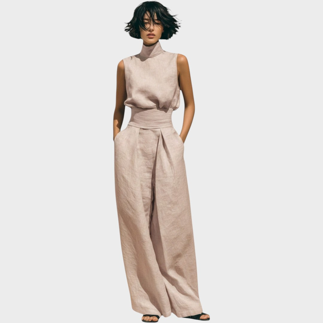 Falyne | Minimalistisches Tanktop und Weite Hose Set