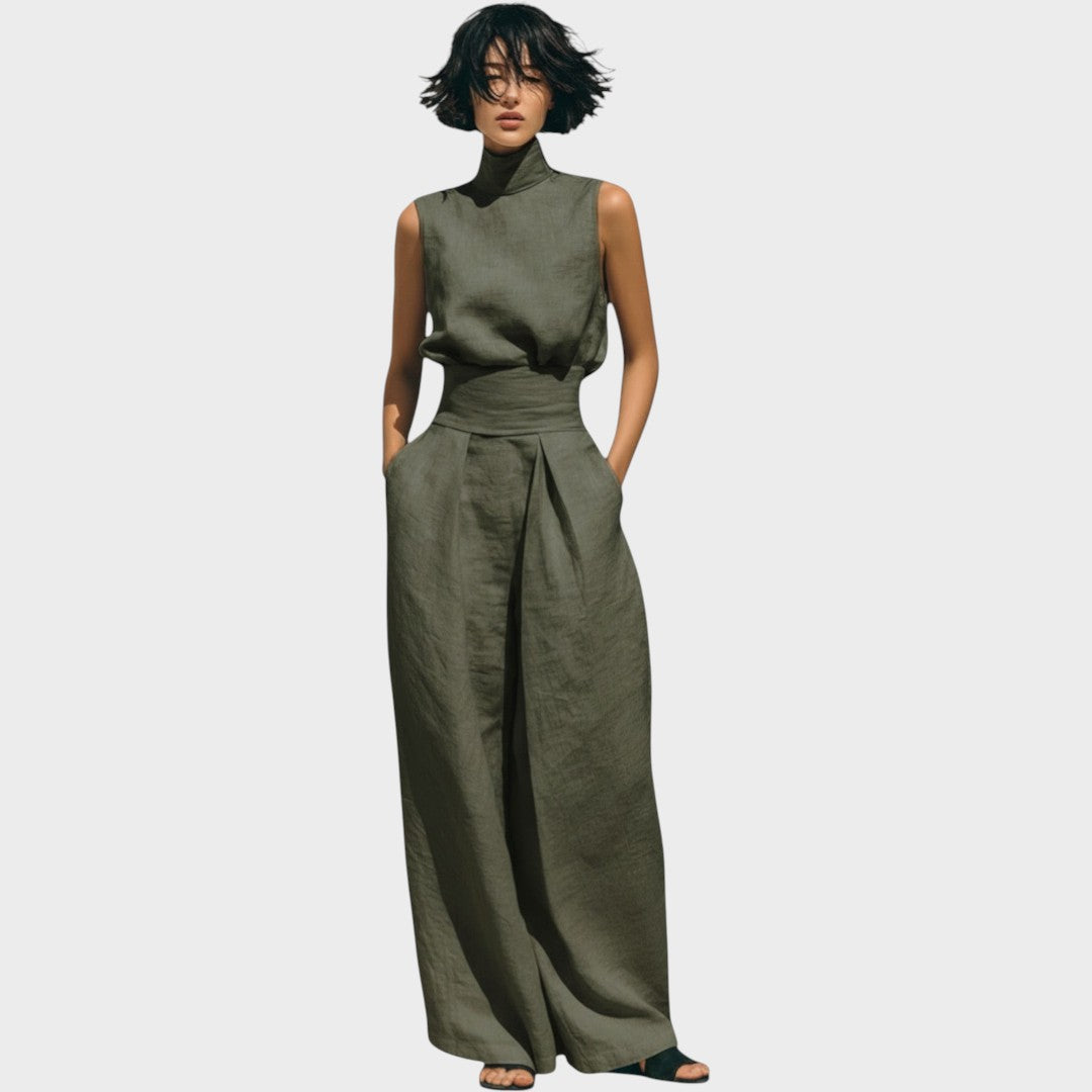 Falyne | Minimalistisches Tanktop und Weite Hose Set